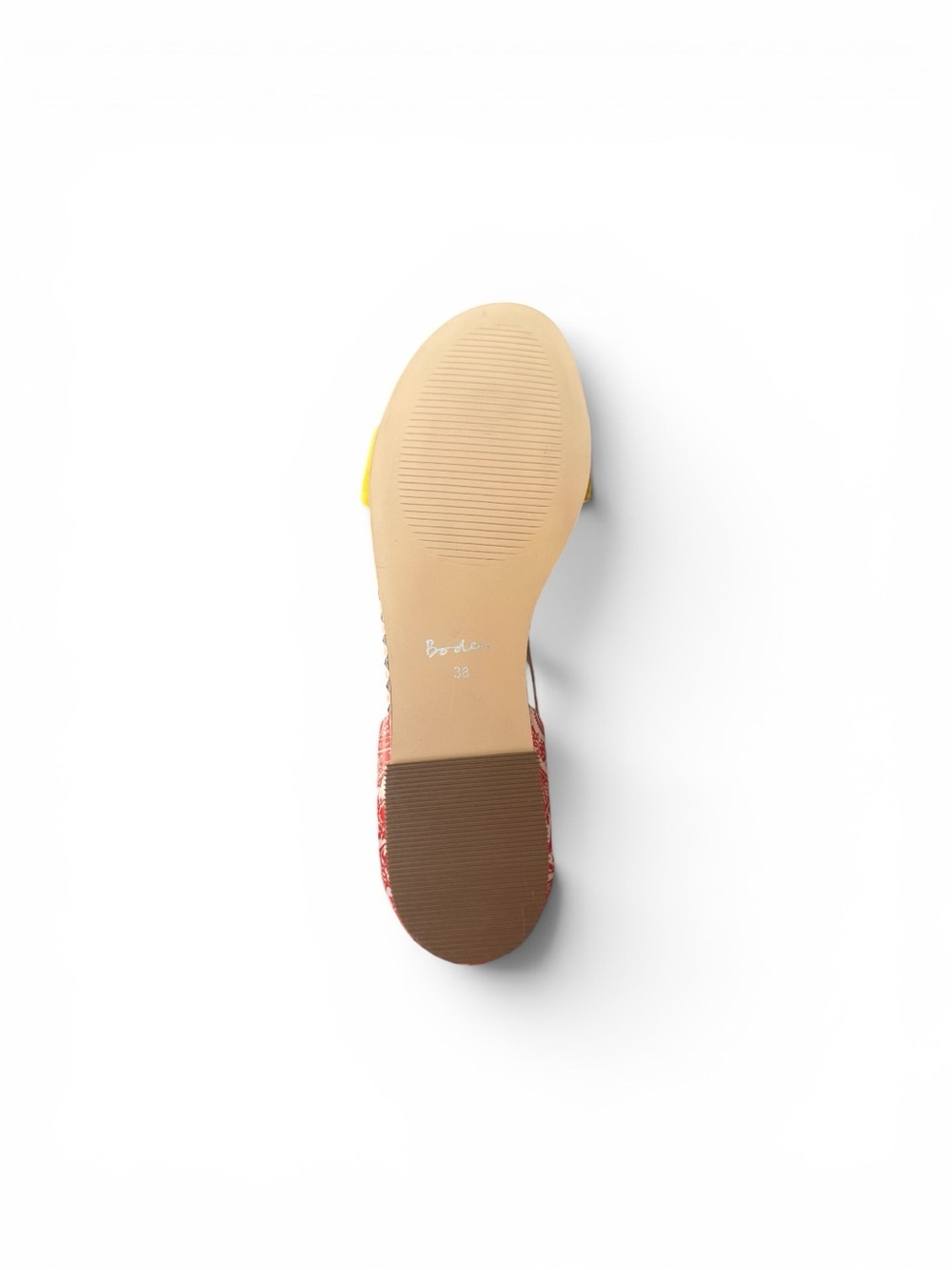 Boden Yellow Suede & Red Patterned Lace-Up Sandals - Picture 8 of 10